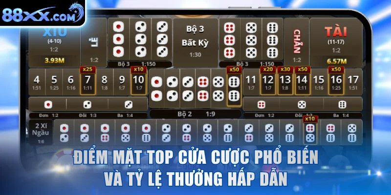 Điểm mặt top cửa cược phổ biến và tỷ lệ thưởng hấp dẫn