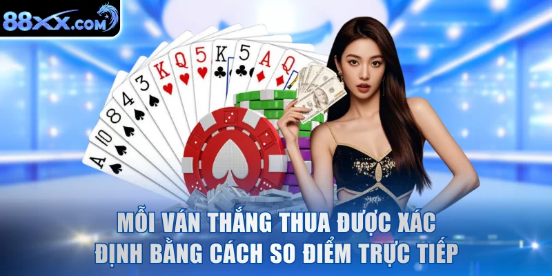 Mỗi ván thắng thua được xác định bằng cách so điểm trực tiếp